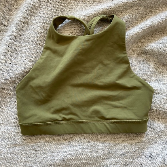 Lululemon high neck Energy bra in bronze green, size 6 - Picture 1 of 3